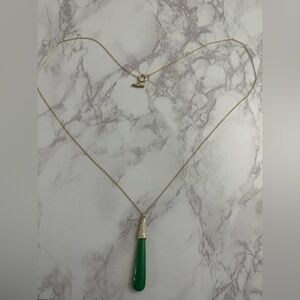 Karen Kane Green and Gold Teardrop Necklace